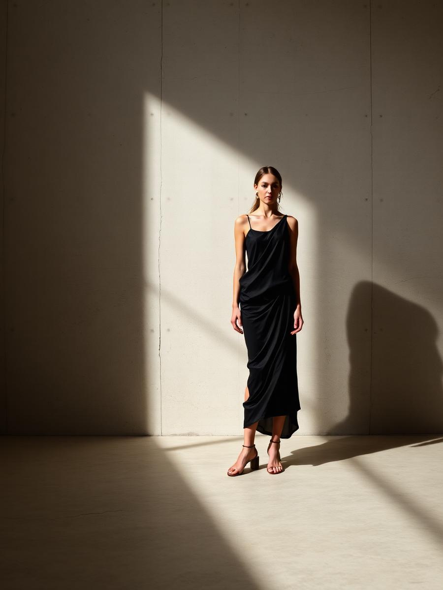 Vela Draped Silk Slip