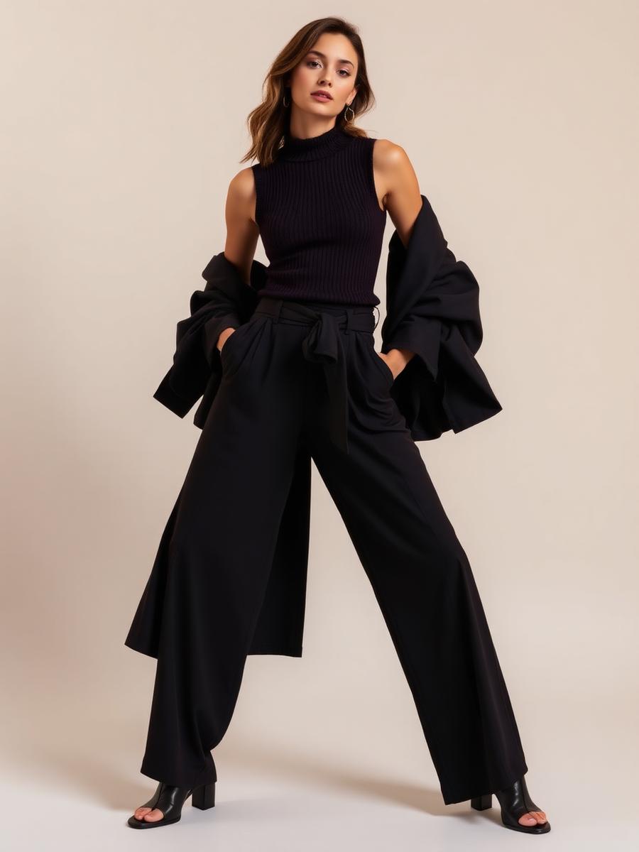 Kess Wide Pleated Trouser